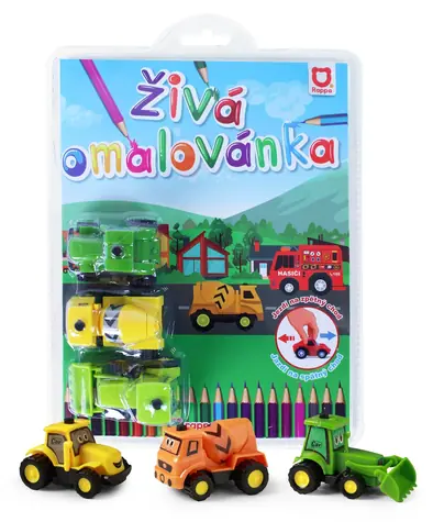 RAPPA Živá omalovánka stavba / Omalovánka / 3 ks / Autíčka na zpětný chod