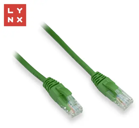 Lynx UTP patch kabel Cat5e zelený / Patch kabel / Cat5e / 1 m / balení 10 ks