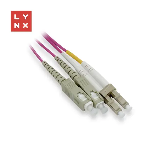 Lynx LC/SC / Optický patch kabel / Duplex / 50/125 MM OM4 / 1 m