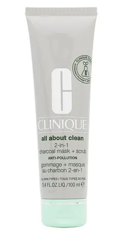 Clinique All About Clean 2-in-1 Charcoal Mask + Scrub Pleťová maska 100 ml