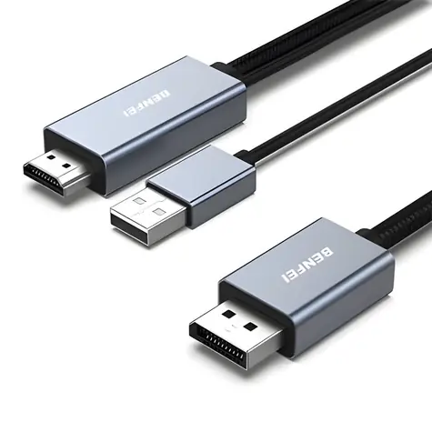 Benfei kabel HDMI - DisplayPort šedý / Kabel / 1,8 m