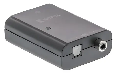 Konig Převodník digitálního audia na analogový tmavě šedá / Audio převodník / Toslink + SPDIF vstup / 2x RCA výstup
