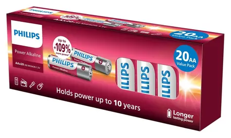 Philips Power Alkaline AA / Baterie / alkalická / 20 ks