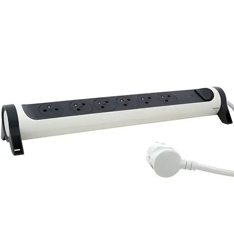 Prodlužovací kabel 6x zásuvka bílo-černý / Prodlužovací kabel / 2P+Z / 1,5 m