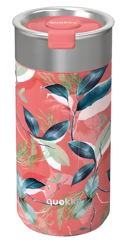 QUOKKA Termohrnek se sítkem Boost 400 ml Exotic Pink / Nerezová ocel / Sítko na kávu a čaj