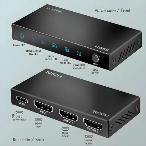 HDMI splitter 1x2 porty (HD0066) / HDMI splitter / 4K 60Hz