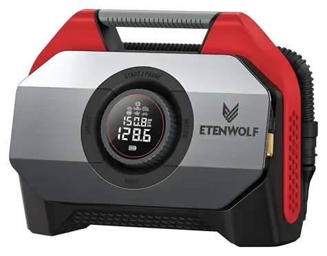 Etenwolf S6 červená / Aku vzduchový kompresor / 11,03 bar / 19 200 mAh / 42 l/min / USB-C