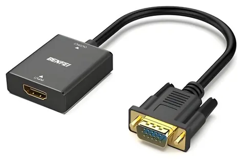 Benfei HDMI - VGA adaptér s audio výstupem černý / Adaptér / audio výstup