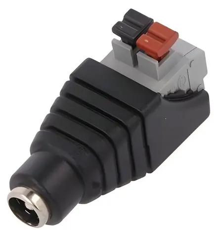 Tipa Zdířka DC 2,1 mm s pružinovou svorkou / Konektor / 2,1 mm