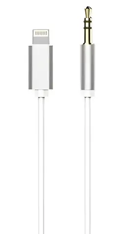AUX kabel Lightning - 3,5mm jack stříbrná / Audio kabel / pro Apple iPhone