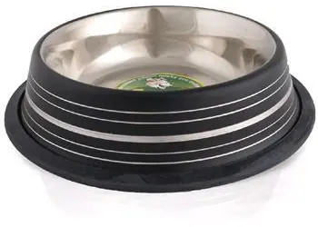 TOMMI Silver line šedá / Miska pro psy / Nerezová / 450 ml