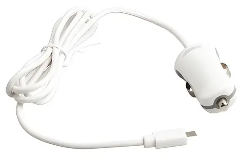 Valueline Autonabíječka bílá / Micro USB / 2.1A / 1 m