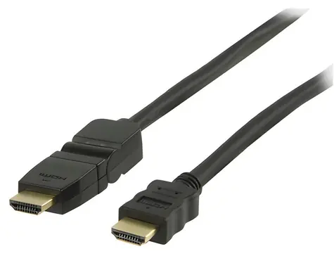Valueline VGVP34290B20 černá / HDMI kabel / otočný konektor / pozlacené konektory / 3D/4K / 2 m