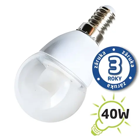 TIPA LED žárovka G45 E14 5W / Teplá bílá / Čirá