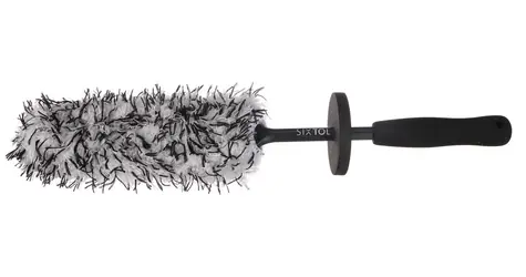 SIXTOL CAR DETAILING TIRE BRUSH 3 / Kartáč na čištění ráfků kol / mikrovlákno / černo-bílá