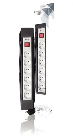 König KNES630E1PRO černá / Prodlužovací kabel / 6 zásuvek / 3 m / s vypínačem