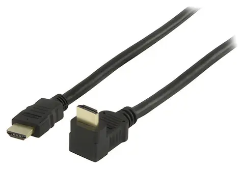 Valueline HDMI kabel 90° úhlový pozlacený konektor černý / HDMI kabel / 3D/4K / 3 m