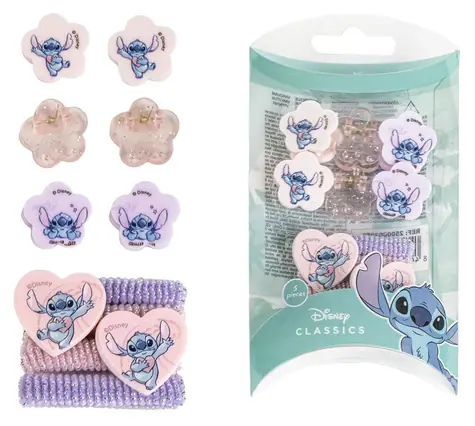 Cerdá Stitch Sada sponek a gumiček do vlasů 10 ks