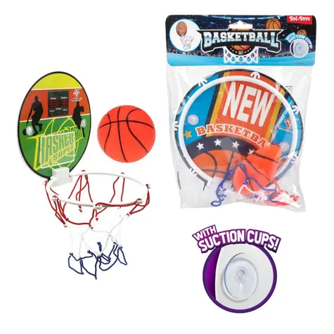 TEDDIES Basketbalový koš na přísavky s míčkem / Basketbalový koš / Plast / od 3 let