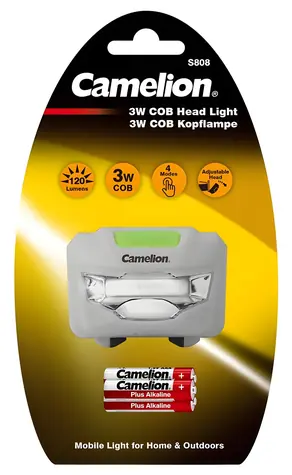 Camelion LED čelovka 3W / Čelovka / 120 lm / 3x AAA / 4 režimy