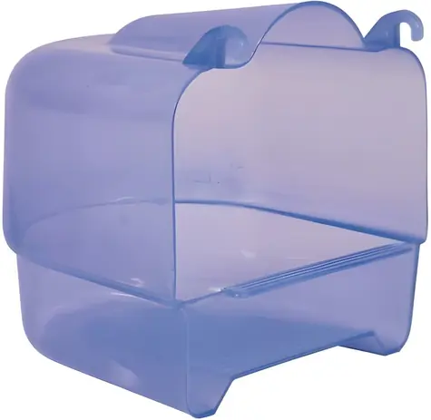 TRIXIE Koupelna pro ptáky modrá/průhledná / Koupelna pro ptáky / plast / 15×16×17 cm / andulky, kanárci