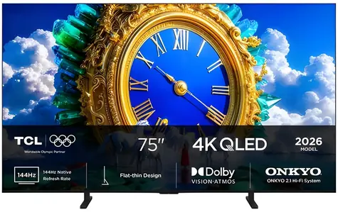 75" TCL 75A400 černá / Televize / QLED / 4K UHD / 288Hz VRR / Google TV / Wi-Fi / BT