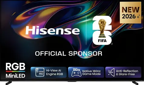 100" Hisense 100UR8DS černá / Televize / RGB MiniLED / UHD 4K / 180Hz / HDMI 2.1 / Wi-Fi / VIDAA / 50W repro