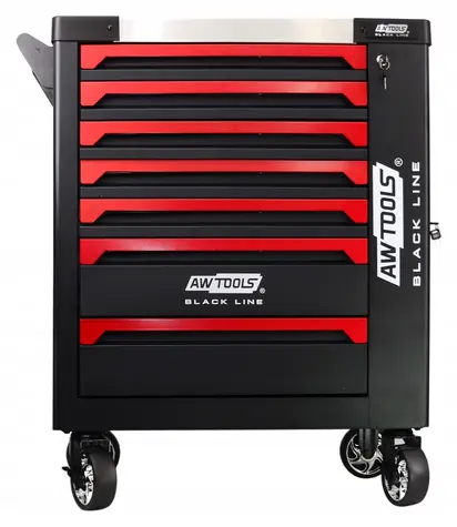 AWTools Black Line / Dílenský vozík / 7 zásuvek