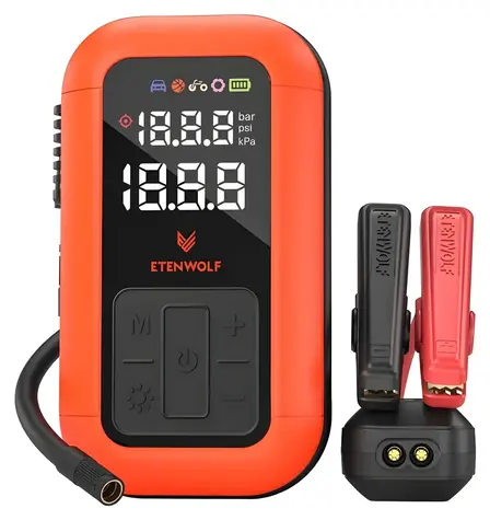 Etenwolf X6 Pro / Autokompresor / 30 l/min při 0 PSI / max. 160 PSI (11,03 bar) / 8000 mAh / 150 W