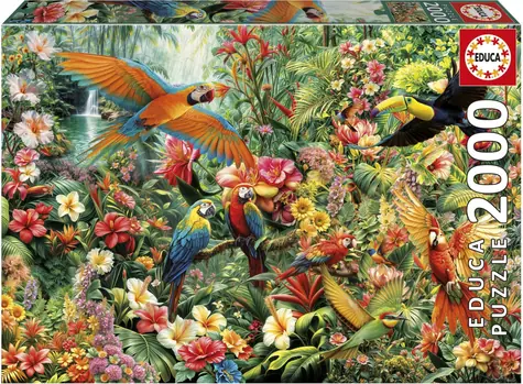 EDUCA Puzzle Ptáci Amazonie / 2000 dílků / rozměr 96 × 68 cm