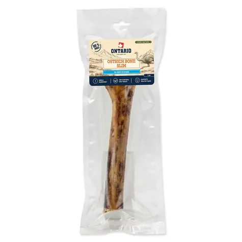 Ontario Pure Nature Sušená pštrosí kost SLIM / Pamlsek / Pro psy / 1 ks