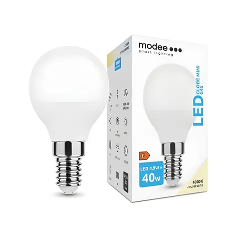 Modee LED žárovka Mini Globe E14 4,9W / Žárovka / náhrada za 40W / studená bílá 4000K / 470 lm