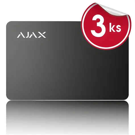 Ajax Pass 3 ks černá / Přístupová karta / RFID / pro zabezpečovací systém Ajax