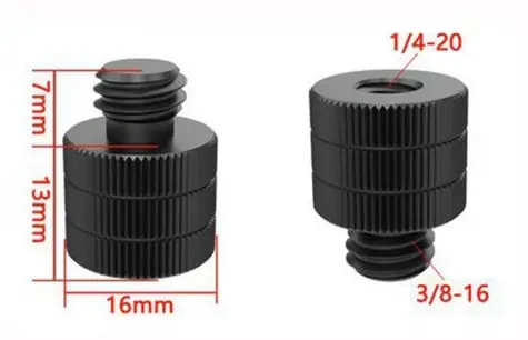 STABLECAM adaptér šroub 3/8" na 1/4" černý / Adaptér / hliníková slitina / 5 g