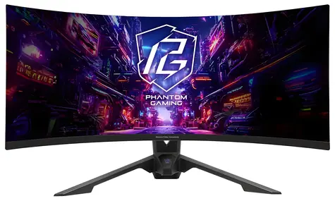 34" ASRock Phantom Gaming PG34QRT3A černá / Monitor / VA zakřivený / WQHD 3440×1440 / 180Hz / 1ms / AMD FreeSync Premium