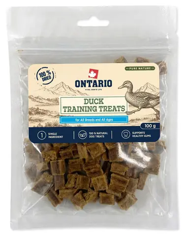 Ontario Pure Nature kachní výcviková / Pochoutka pro psy / 100 g