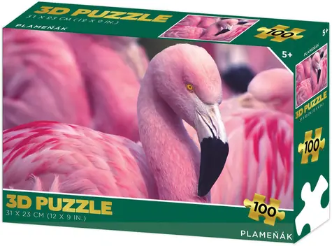 Puzzle 3D Plameňák / 100 dílků / 31 x 23 cm / od 5 let