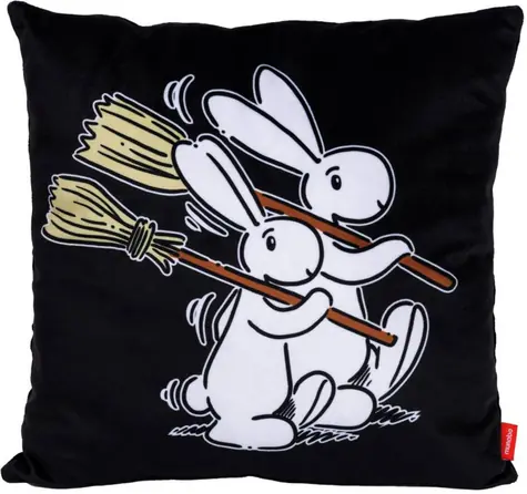 MORAVSKÁ ÚSTŘEDNA Polštář Bob a Bobek Práce černý / 30x30 cm / 100% polyester / od narození