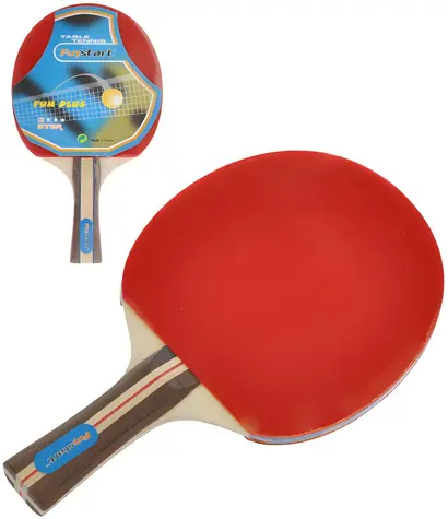 Dětská pálka na stolní tenis 2-Play červená / Dřevo, guma / 25 cm / od 3 let