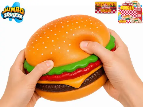 Mega Squeeze Hamburger / Antistresová hračka / strečová / 12,5 cm