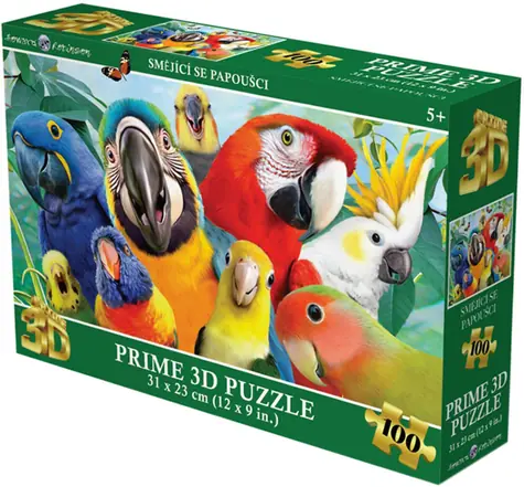 Puzzle 3D Smějící se papoušci / 100 dílků / 31 x 23 cm / od 5 let
