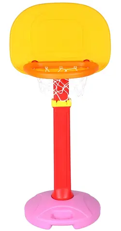 MERCO Basketbalový koš žlutý / Basketbalový koš / nastavitelná výška 120-160 cm / průměr obroučky 27 cm / plast