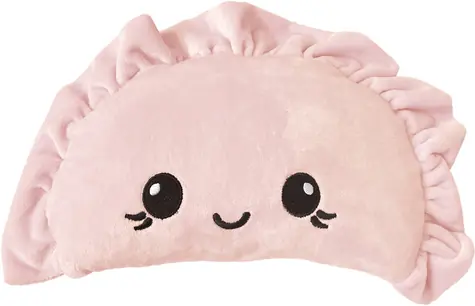 Plyšový polštářek Knedlíček růžový / Polštář / Plyšový / Motiv knedlíček / 42 cm
