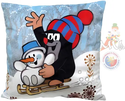MORAVSKÁ ÚSTŘEDNA Polštář Krtek zima / 30 x 30 cm / textil / Předškoláci