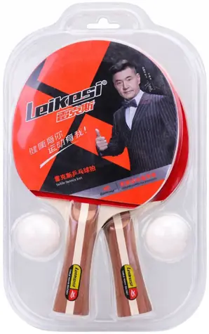 MADE Sada na stolní tenis / 2 pálky + 2 míčky / Dřevo, guma, plast / od 3 let