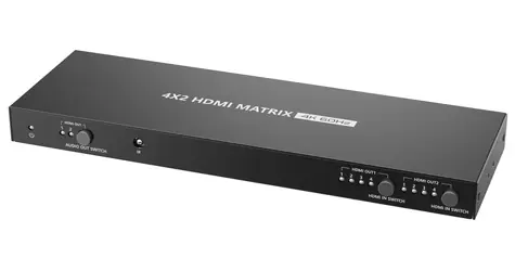 PremiumCord HDMI matrix switch 4:2 / Video přepínač / UHD 4K 60Hz / HDR / dálkový ovladač