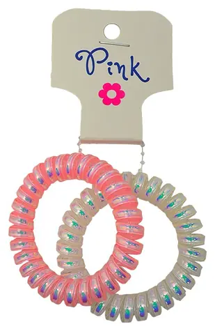 PINK Gumičky do vlasů růžová, perleťová / 2 ks / od 3 let