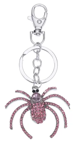 PINK Přívěsek na klíče stříbrný pavouk / Klíčenka / 12 cm