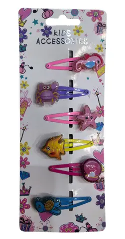 SPARKYS Sponky do vlasů PINK Mořští živočichové / Pukačky s glitry / 6 ks