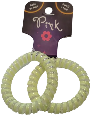 PINK Spirálové gumičky do vlasů svítící / 2 ks
